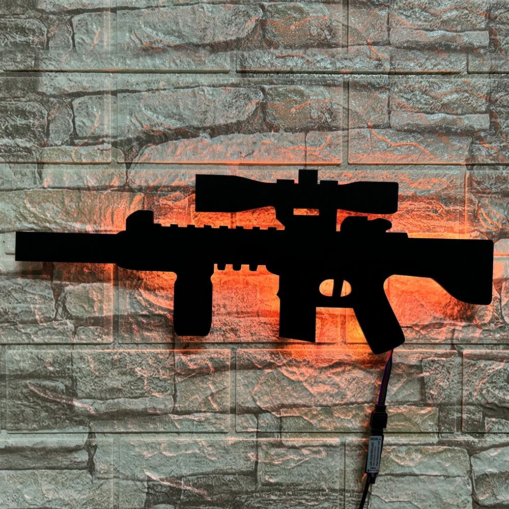Applique murale lampe LED RGB réplique armes jeux vidéo télécommande D