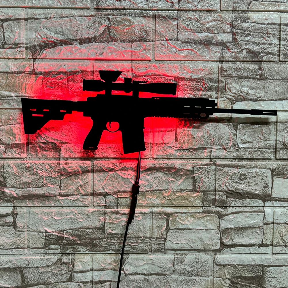 Applique murale lampe LED RGB réplique armes jeux vidéo télécommande F