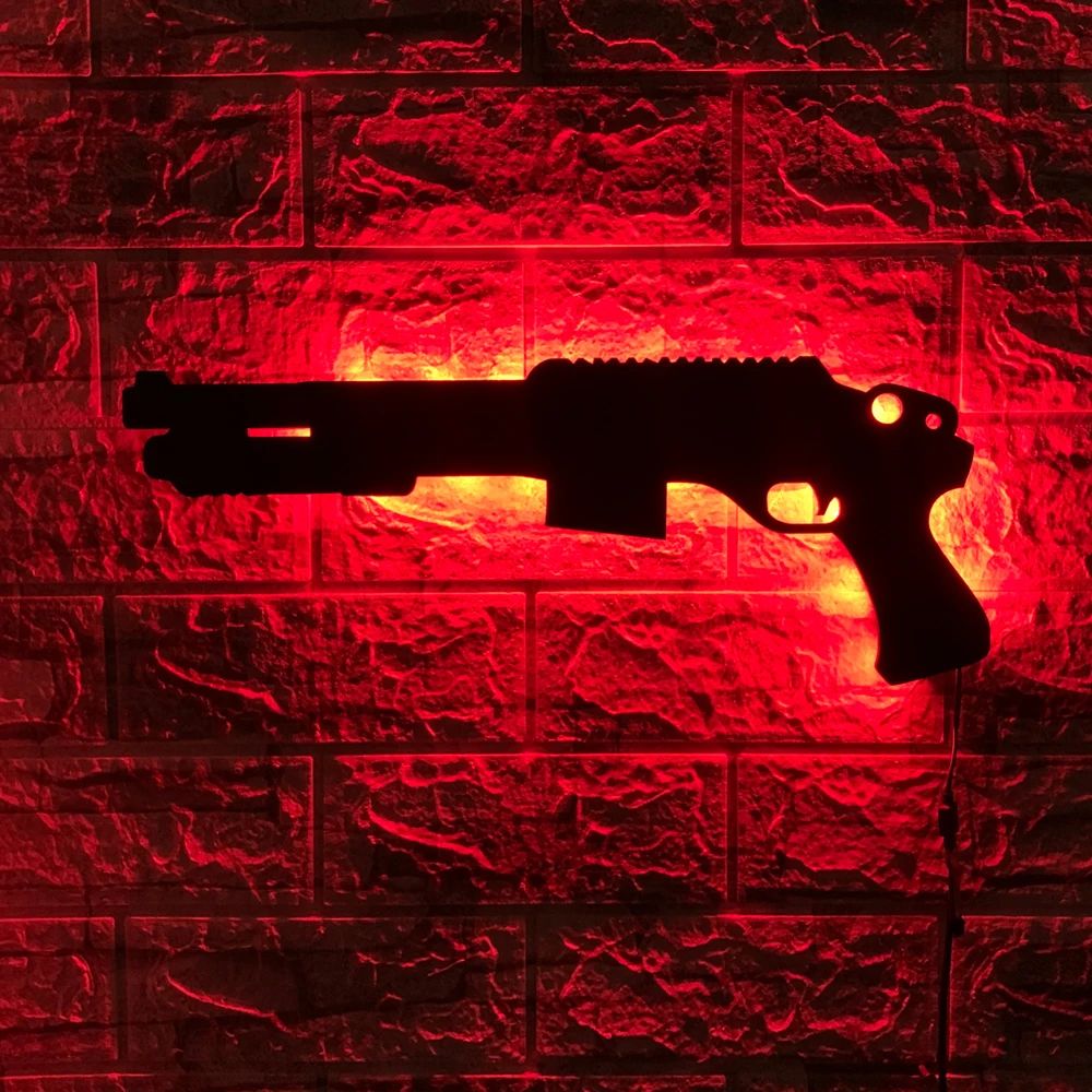 Applique murale lampe LED RGB réplique armes jeux vidéo télécommande J