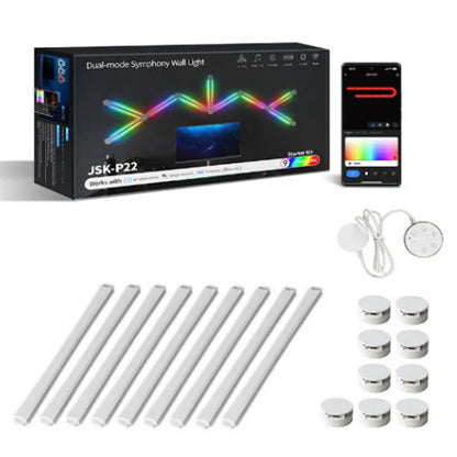 Applique murale rgb baguettes 9 blanches