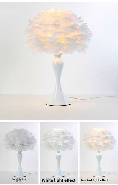 Lampe LED plumes déco USB blanche 3 intensités