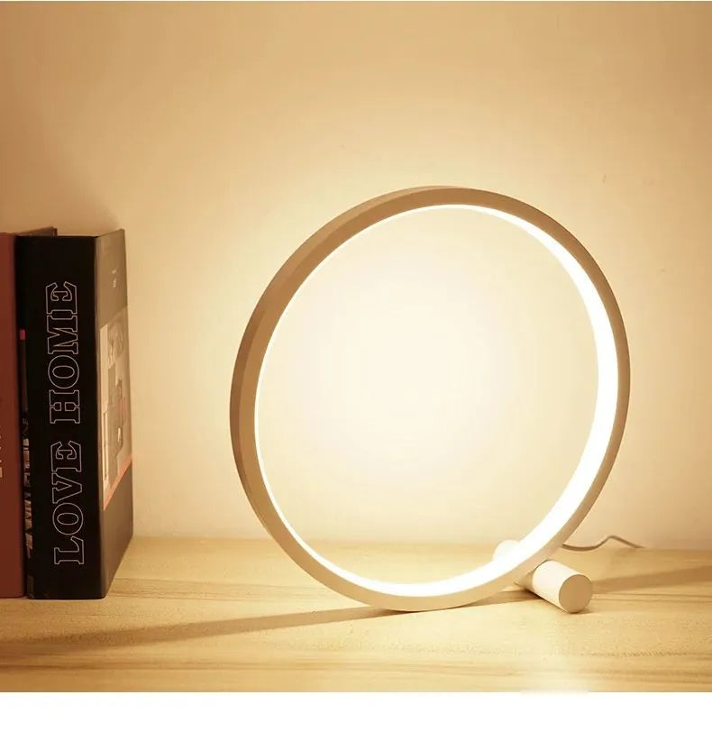 Lampe de bureau anneau circulaire 25cm tactile présentation