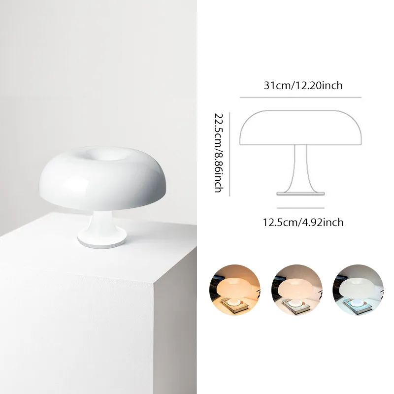 Lampe de bureau led champignon blanc