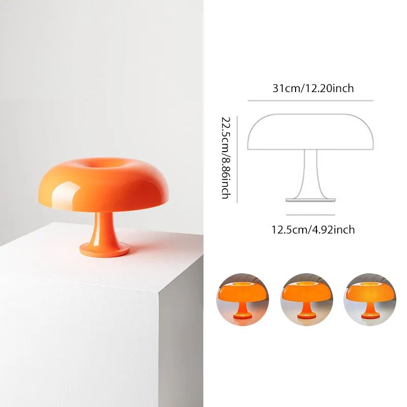 Lampe de bureau led champignon orange