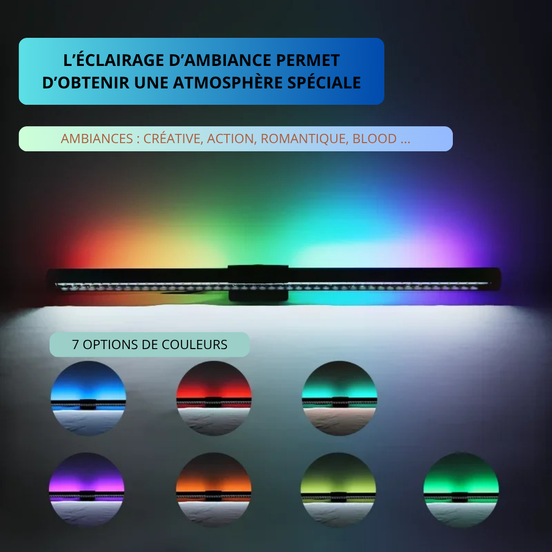Lampe led recto verso rgb 7 couleurs