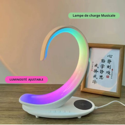 Lampe LED RGB La Vague, enceinte musicale chargeur Bluetooth rechargeable expo