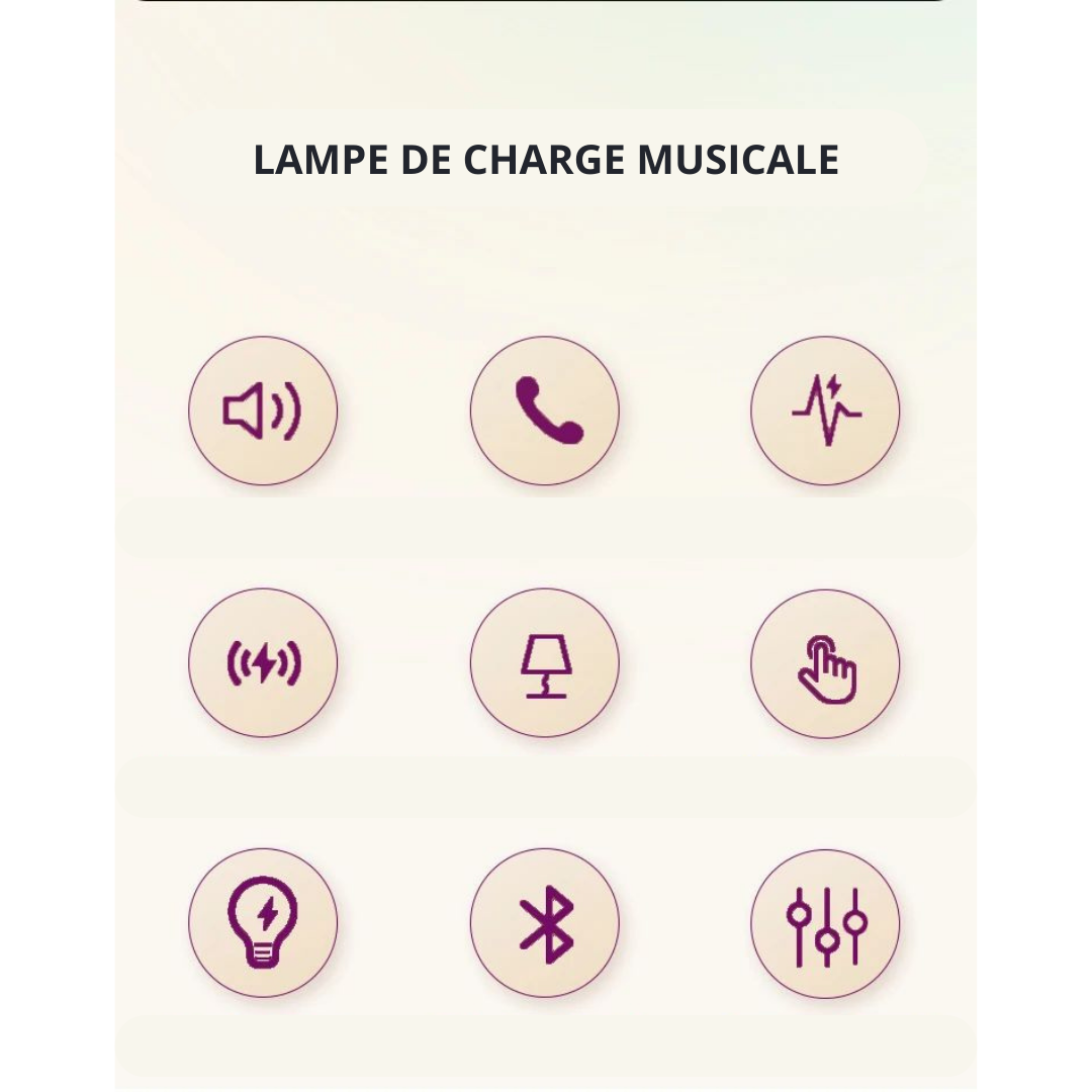 Lampe LED RGB La Vague, enceinte musicale chargeur Bluetooth rechargeable multifonctions