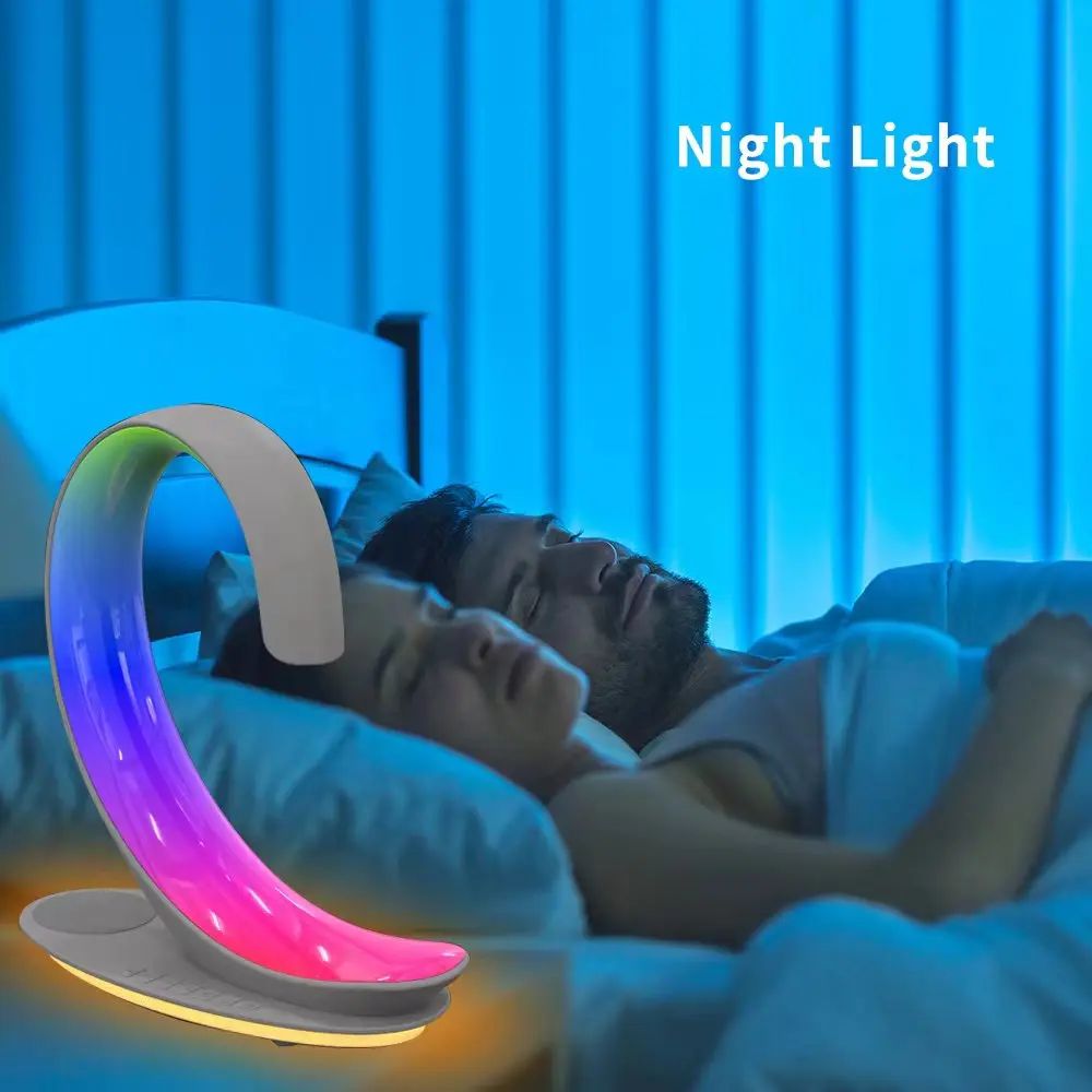 Lampe LED RGB enceinte musicale chargeur Bluetooth rechargeable La Vague discrétion