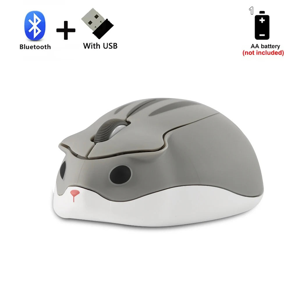 souris hamster bluetooth grise