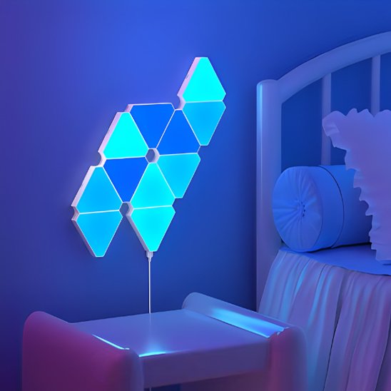 applique murale led rgb triangle couleurs chambre