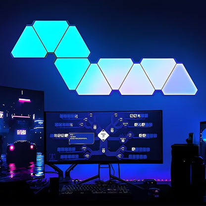 applique murale led rgb triangle gaming bureau