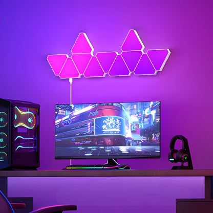 applique murale led rgb triangle gaming setup bureau couleurs