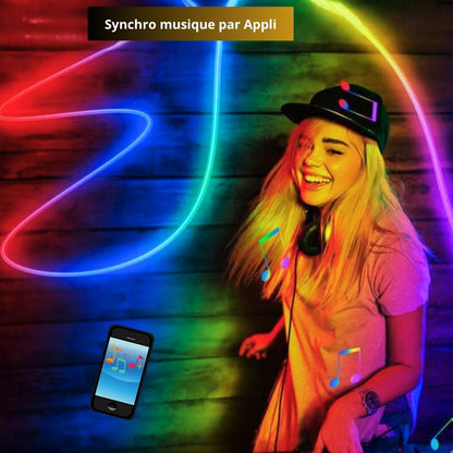bande led néon qui réagit à la musique