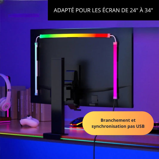bandeau led intelligent adapte écran 24 à 34 pouces