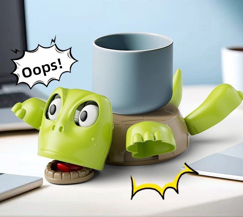 Dessous de tasse tortue écrabouillée rigolote verte carapace 