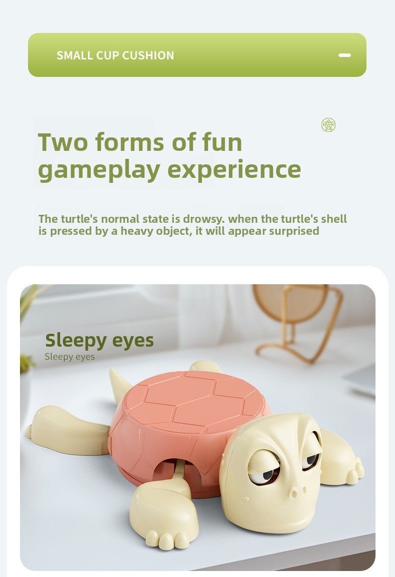 Dessous de tasse tortue écrabouillée yeux moitié fermées