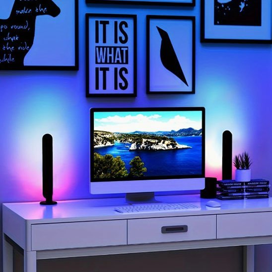 double lampes bureau led peids rgb