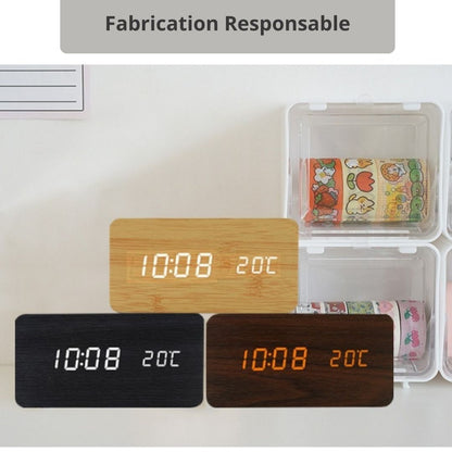 Horloge led de bureau date température alarmes fabrication responsable