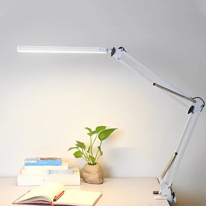 lampe bureau led fixation pince molette blanche