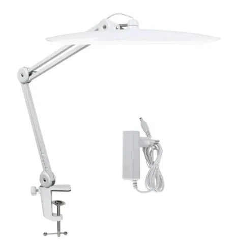 Lampe de bureau 50cm pince travail blanche