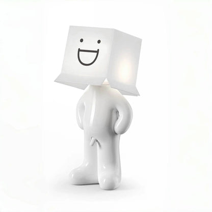 Lampe de bureau garçon rigolo blanche grand sourire
