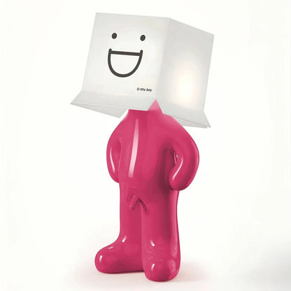 Lampe de bureau garçon rigolo rose grand sourire