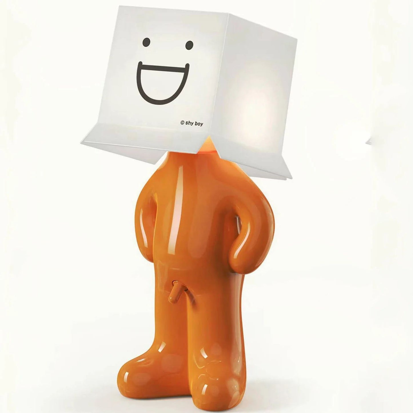 Lampe de bureau garçon rigolo orange grand sourire