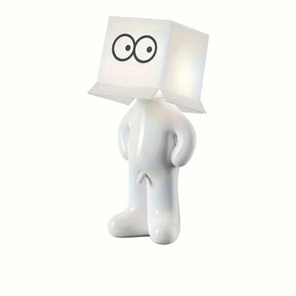 Lampe de bureau garçon rigolo blanche yeux ouverts
