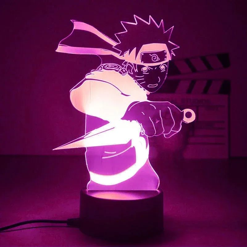 Lampe LED acrylique socle télécommande Naruto B