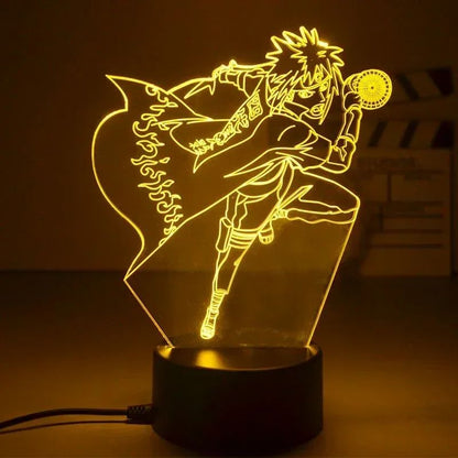 Lampe LED acrylique socle télécommande Naruto J