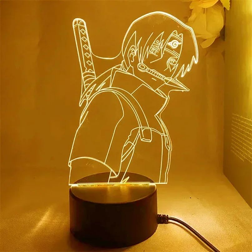 Lampe LED acrylique socle télécommande Naruto L