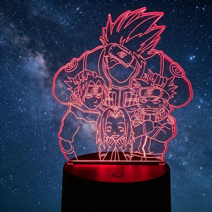 Lampe LED acrylique socle télécommande Naruto R