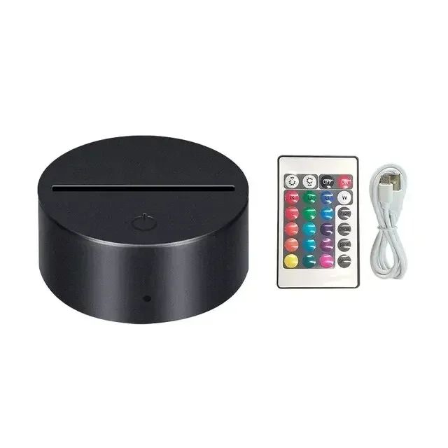 Lampe LED acrylique socle télécommande Naruto Accessoires