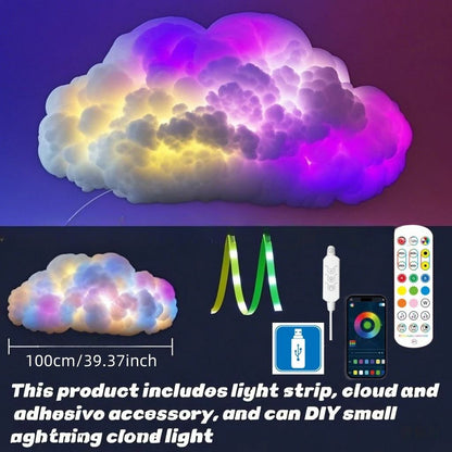 lampe led applique murale rgb forme nuage dimension