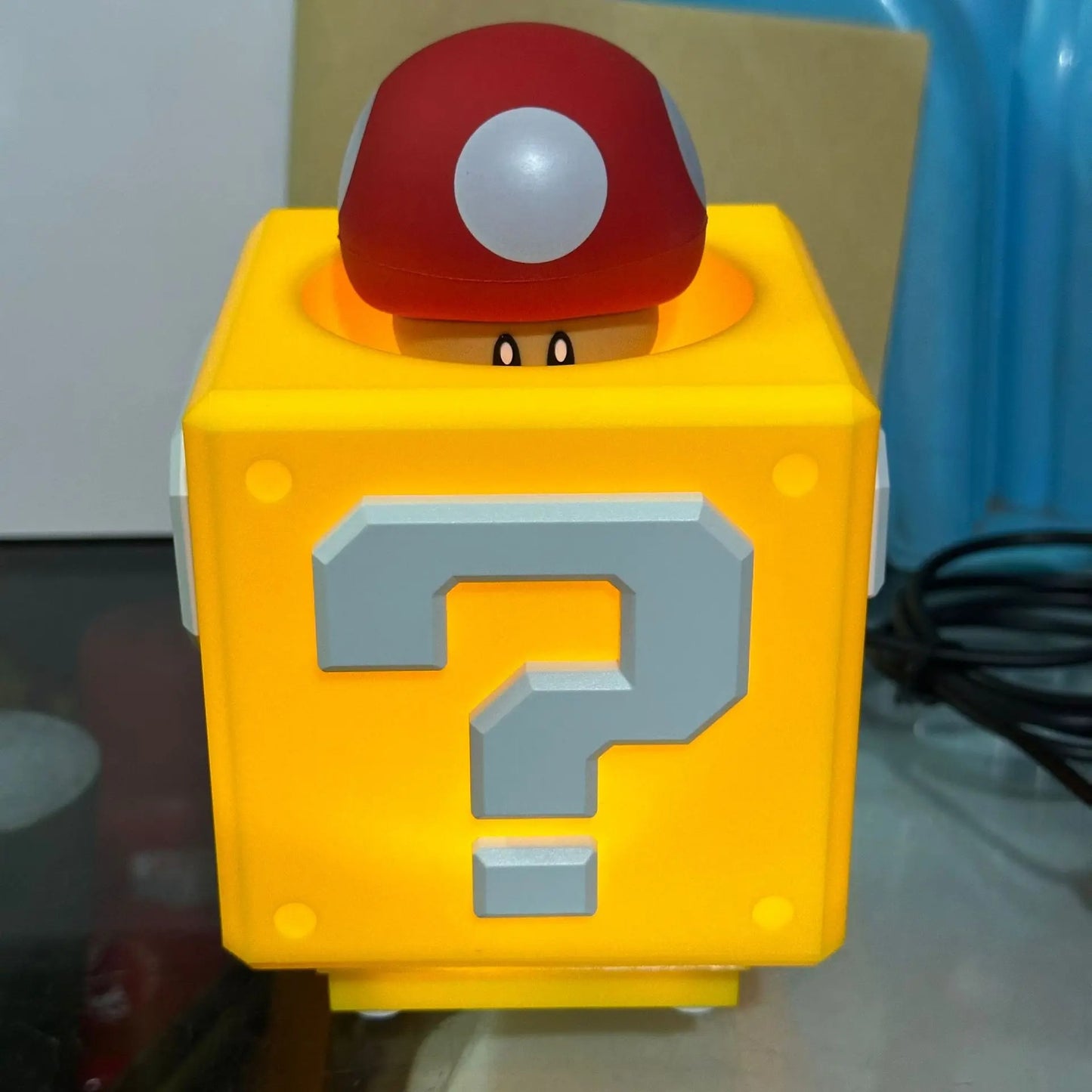 lampe led mario cube champi rouge grandir