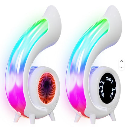 Lampe LED RGB enceinte musicale horloge Abyss recto