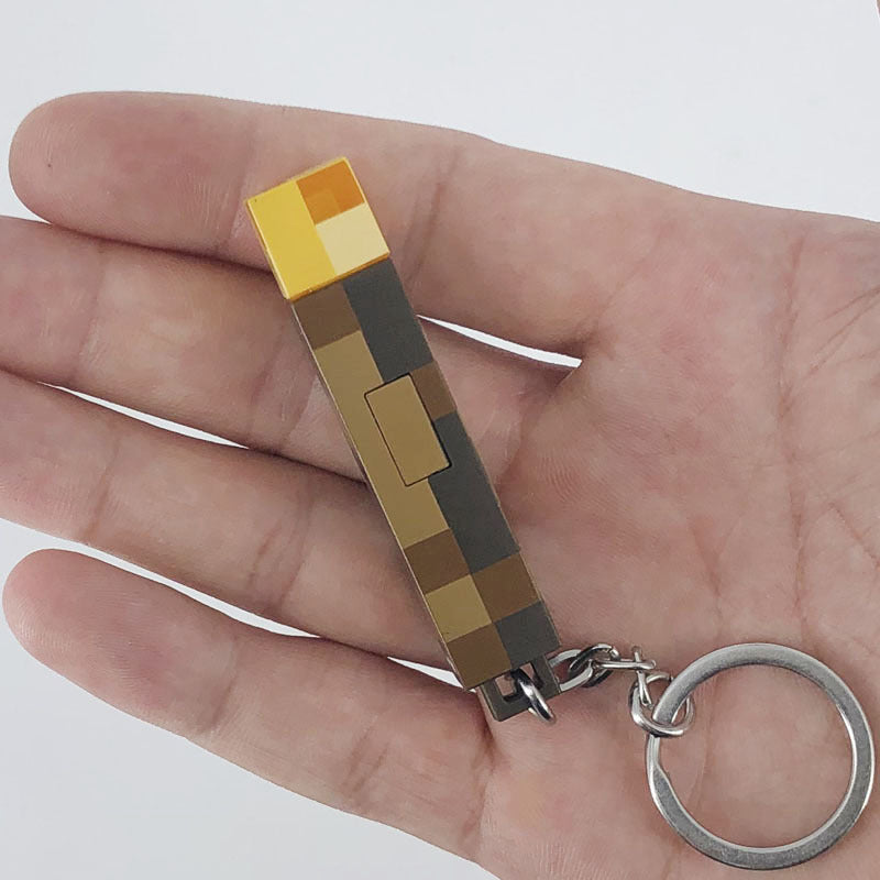  porte clés lampe led main torche minecraft