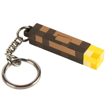 porte clés lampe led torche minecraft