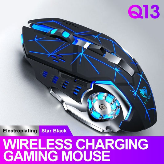 Souris Bluetooth futuriste noire bleue