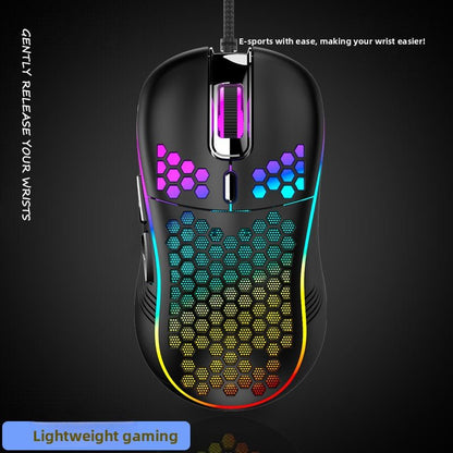 Souris Filaire RGB nid d'abeilles vue dessus