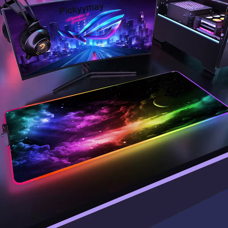 sous main bureau rgb espace nuage multicolore