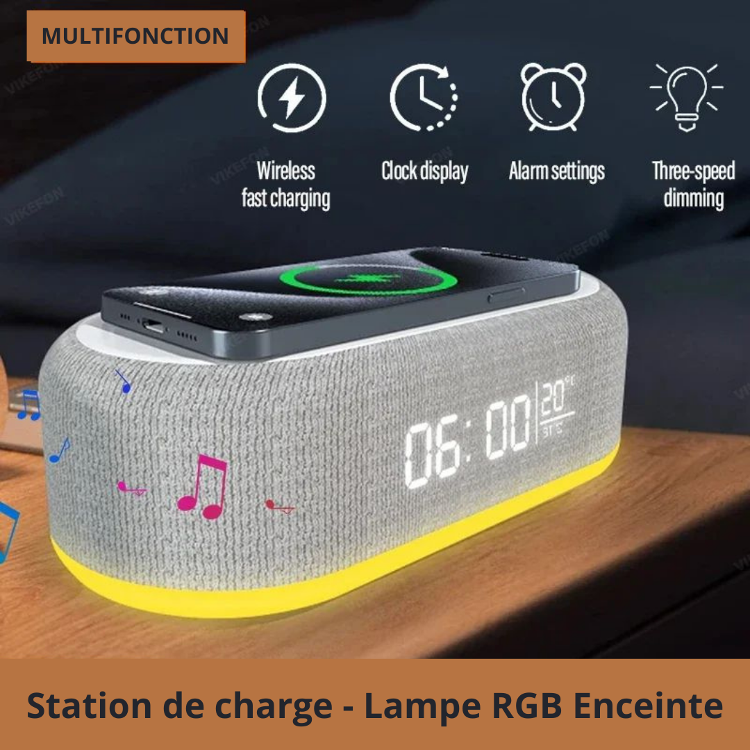 Station induction enceinte RGB ambiance multifonction
