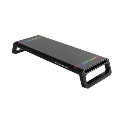 Support écran ordinateur bureau rgb multifonction noir