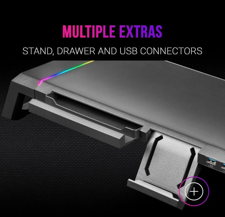 Support écran ordinateur bureau rgb multifonction support tel