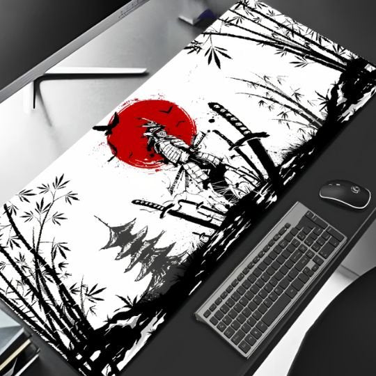 Tapis de souris gamer katana au sol