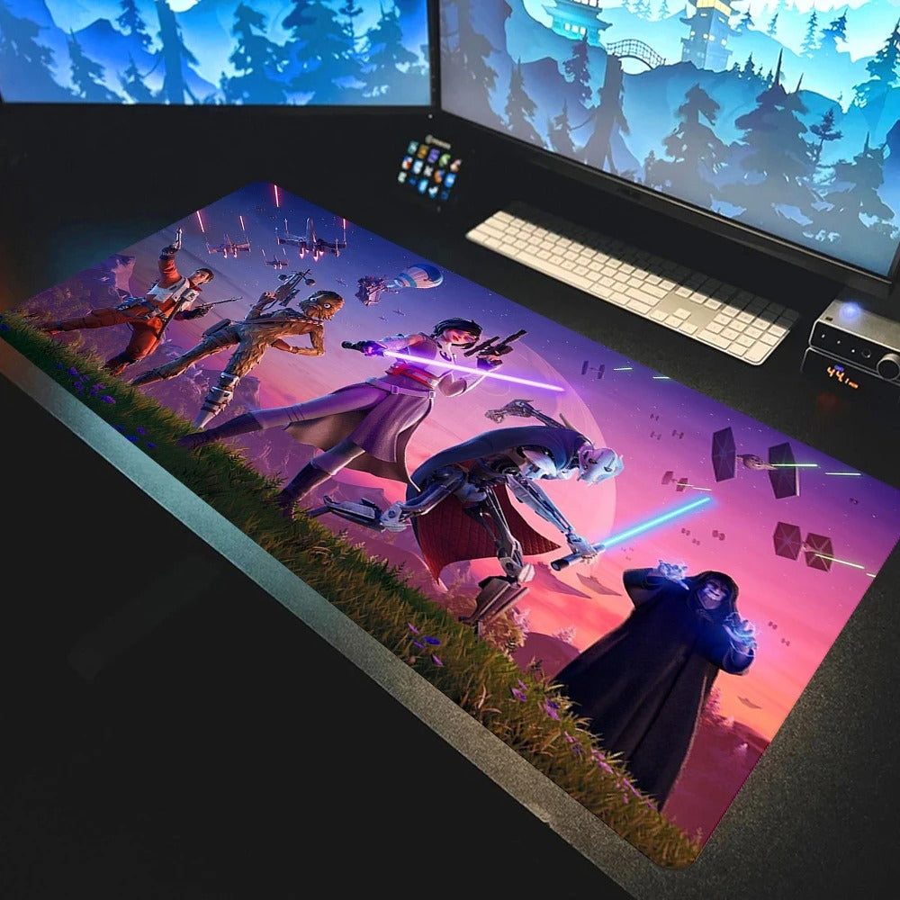 tapis souris XXL gamer fortnite personnages starwars