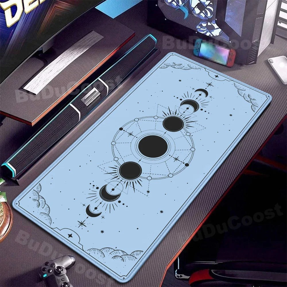 Tapis souris XXL bureau horizon astral bleu