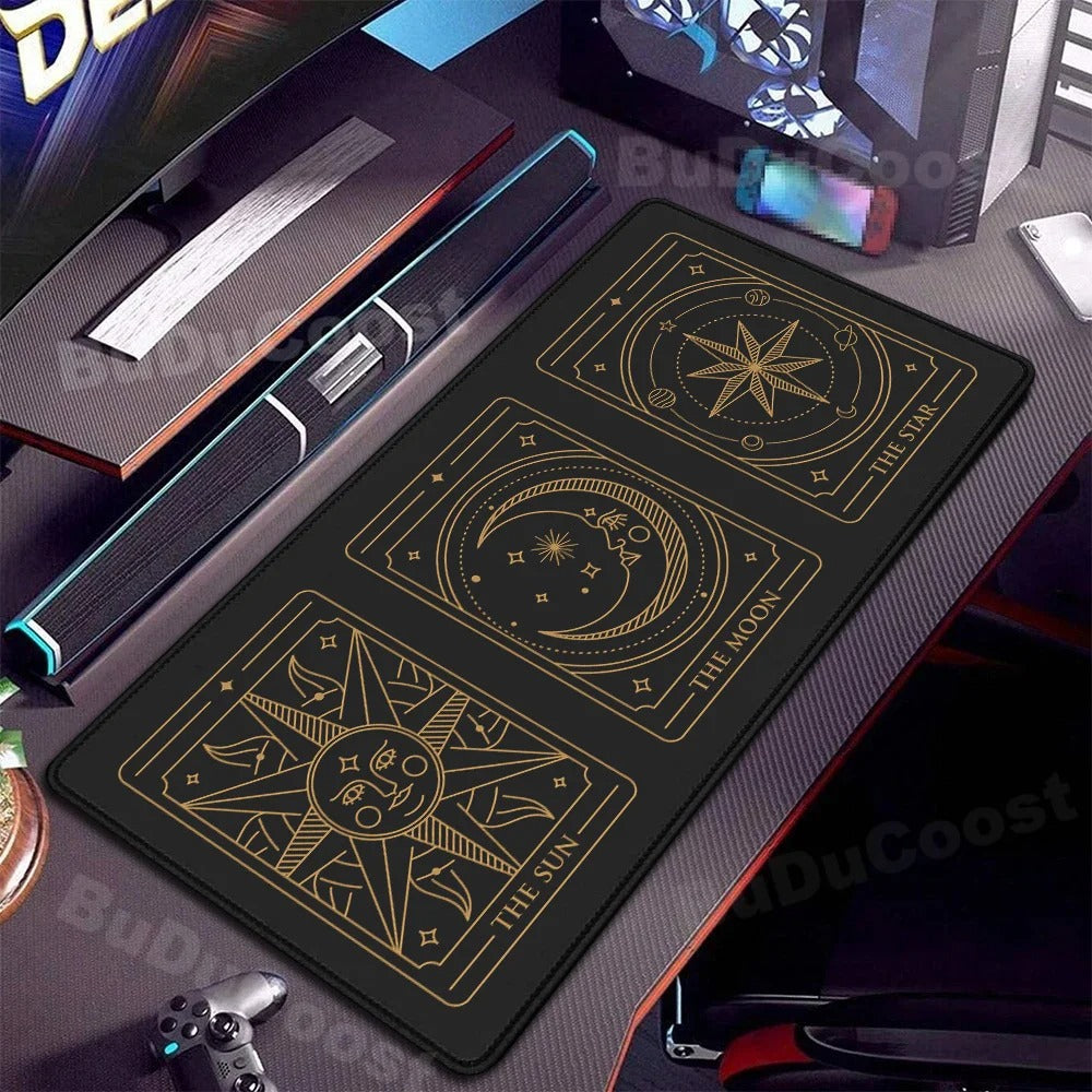 Tapis souris XXL bureau horizon astral trois cartes
